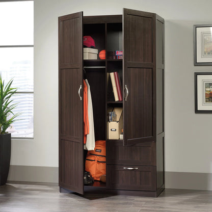 Sauder Wardrobe/Storage Cabinet, Cinnamon Cherry Finish