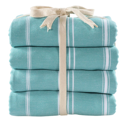 Cacala Turkish Beach Towel 100% Cotton, Set of 4, Sand-Free and Quick-Drying Perfect as an Extra Large Travel Towel, Beach Accessory, or Gift for Beach Lovers, 39° x 70°