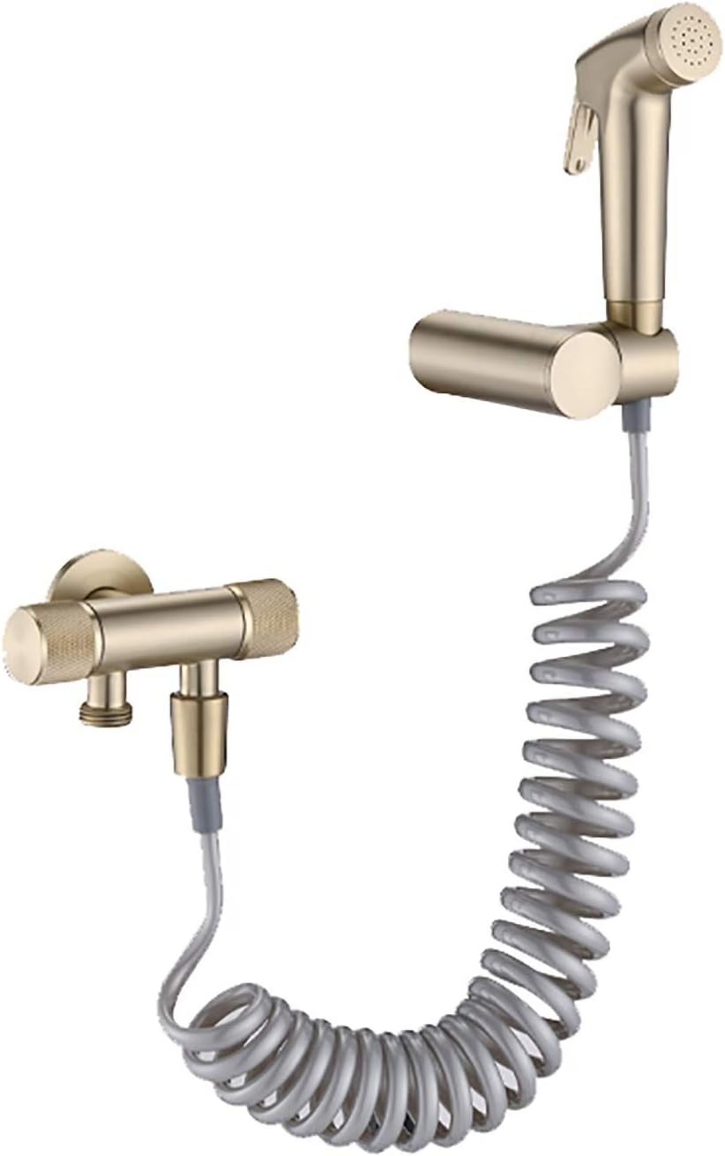 Handheld Bidet Sprayer for Toilet, Brass Portable Cloth Diaper Sprayer Set Single Cold Water Bathroom Bidet Sprayer Kit with PVC Shower Hose for Pet Bathing,Gray
