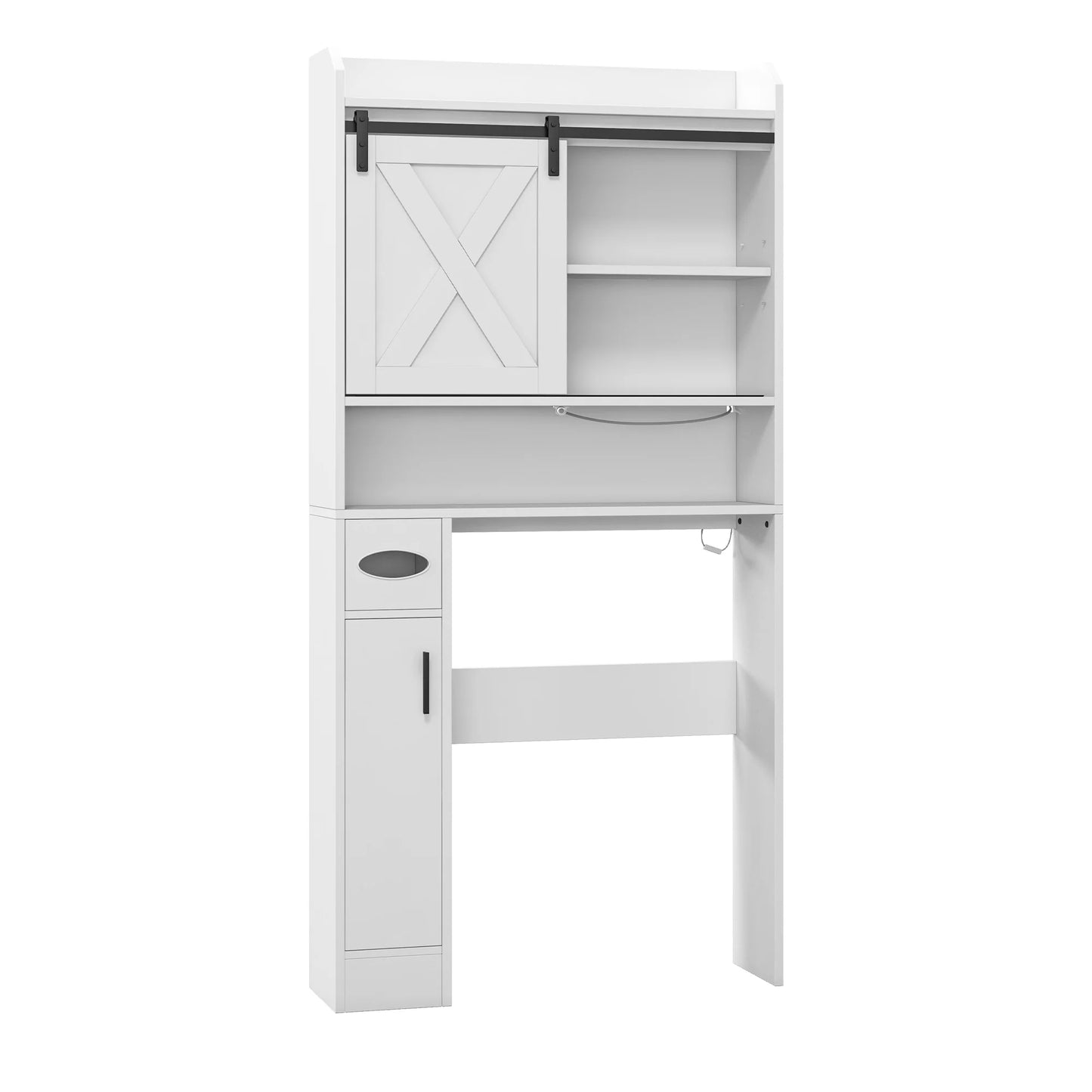 Dextrus Over The Toilet Storage Cabinet,Bathroom Shelf Organizer with Infrared Sensor Light,Toilet Paper Holder,and Adjustable Shelf