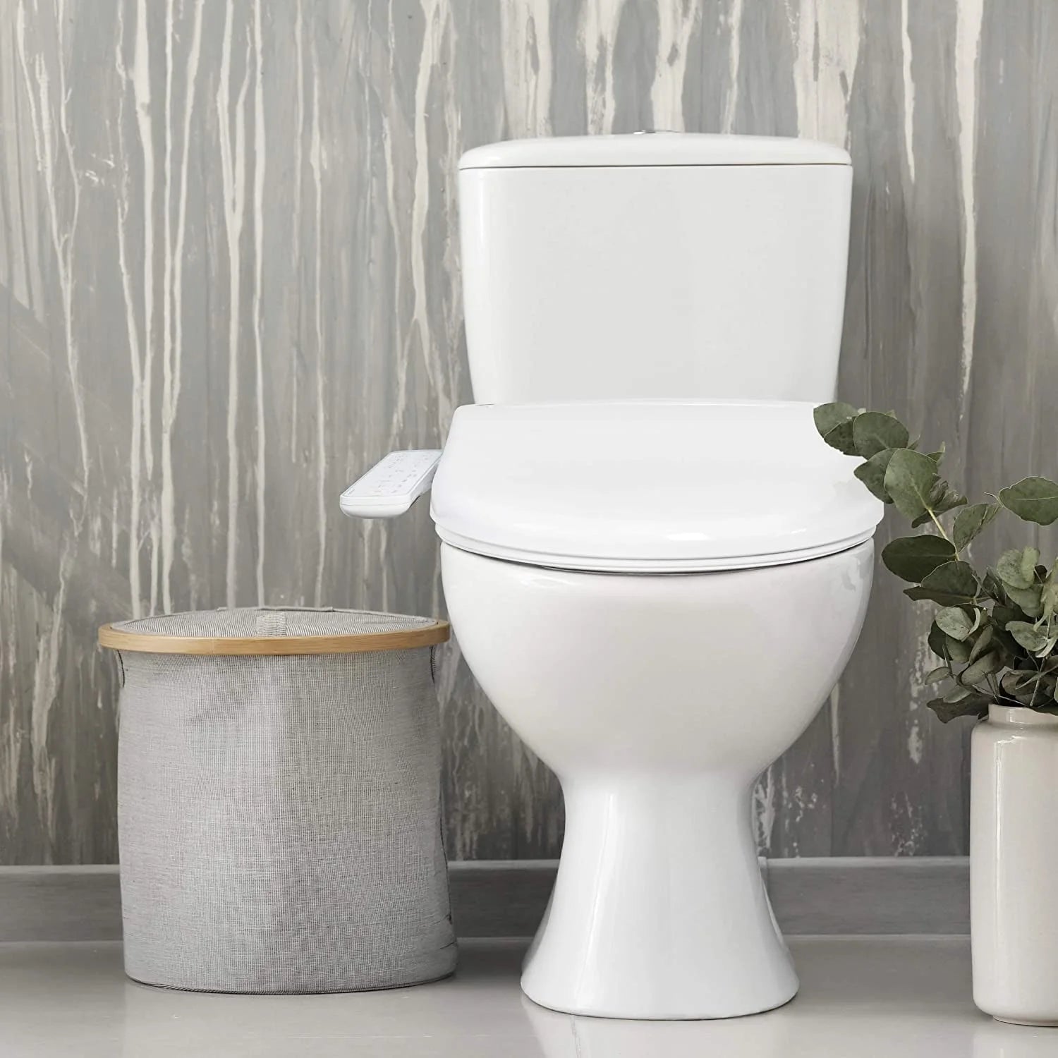 BidetMate 1000 Series Japanese Toilet Seat with Heated Bidet & Control Panel, Elongated