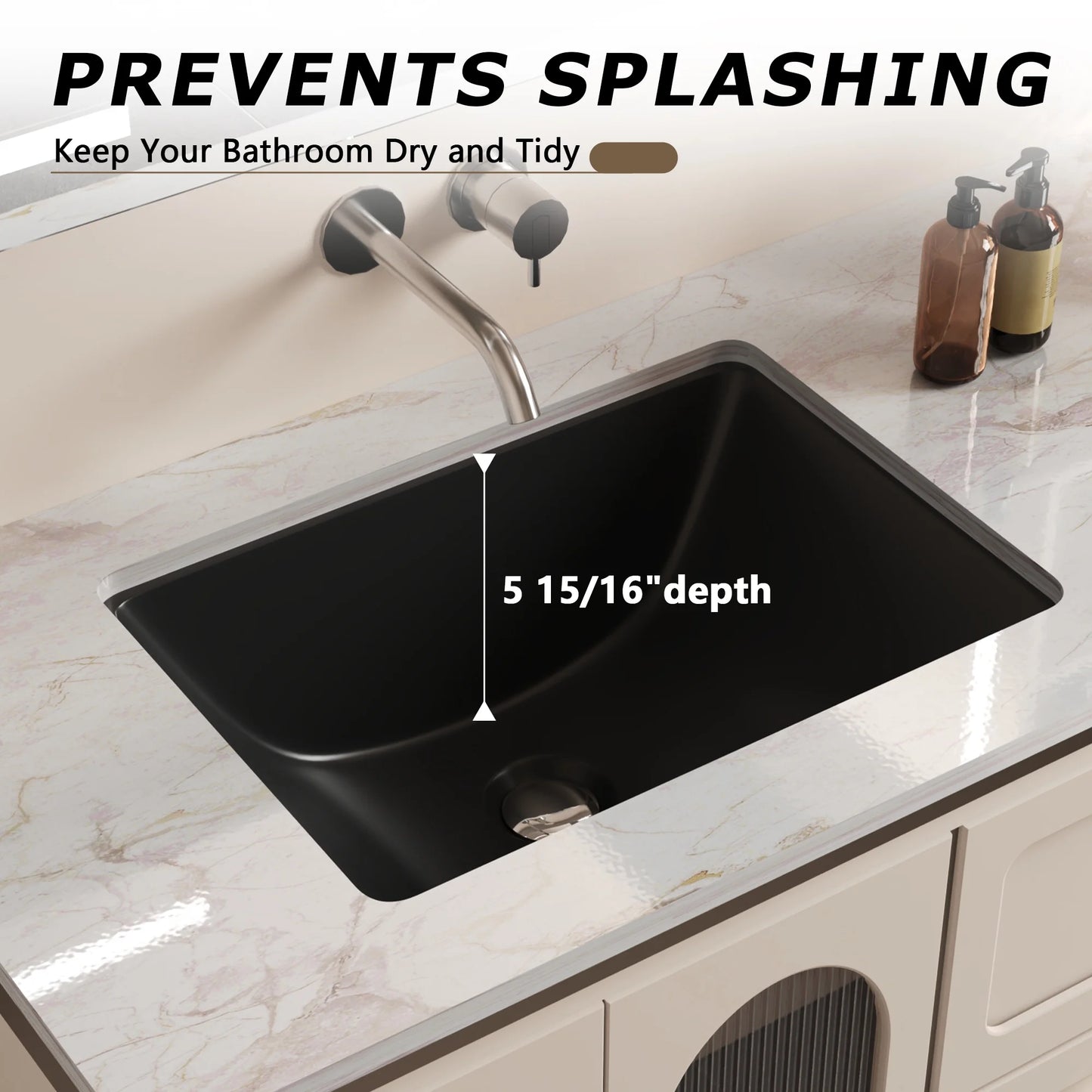 DV-1U306B DeerValley Ursa Undermount Bathroom Sink 18" X 13" Rectangular Vitreous China with Overflow