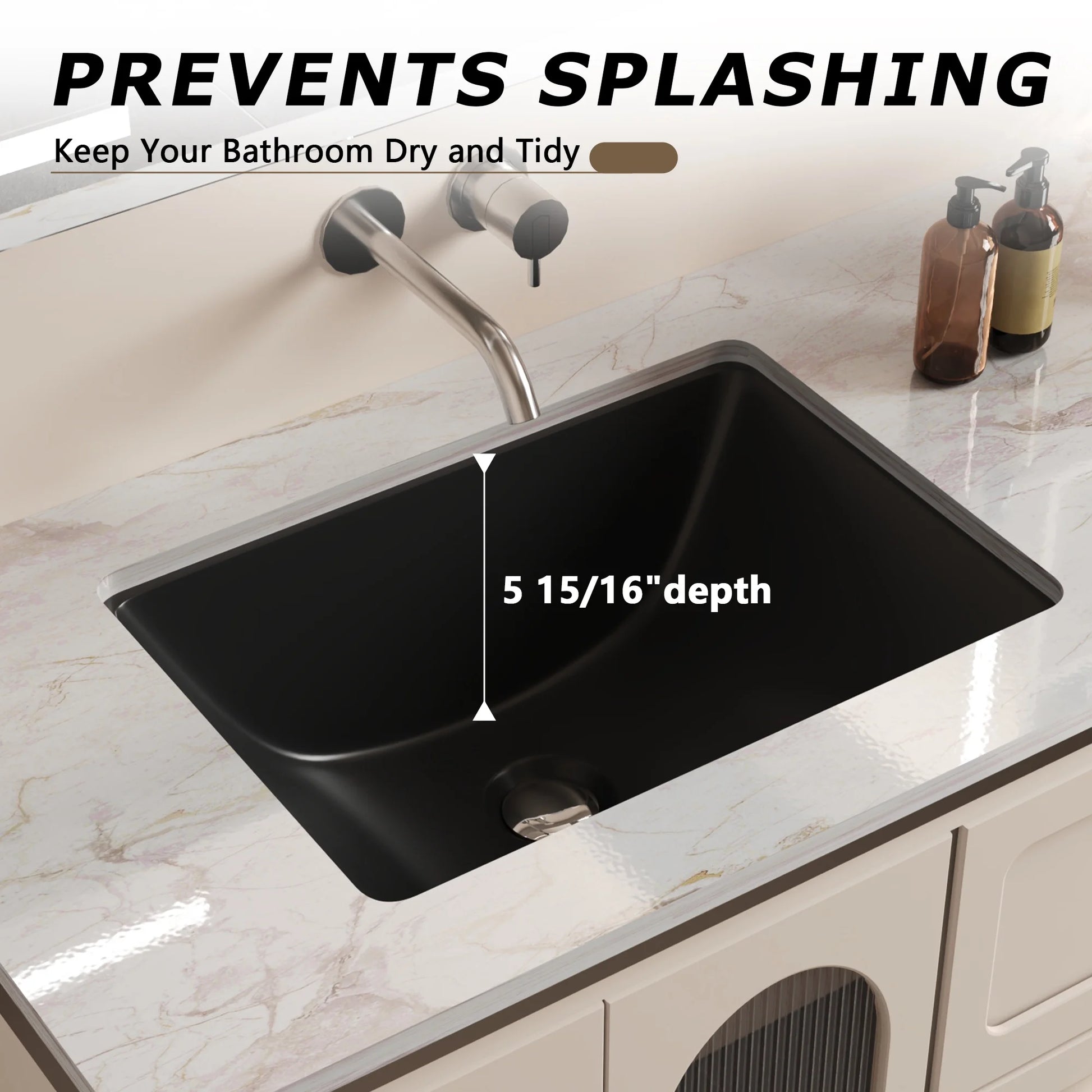 DV-1U306B DeerValley Ursa Undermount Bathroom Sink 18" X 13" Rectangular Vitreous China with Overflow