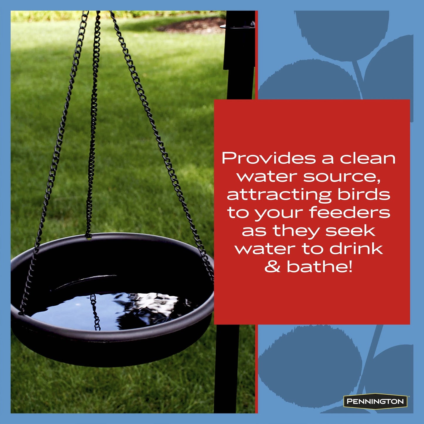 Pennington Red Cedar 2 in 1 Wild Bird Bath and Wild Bird Feeder, 4 lb. Capacity
