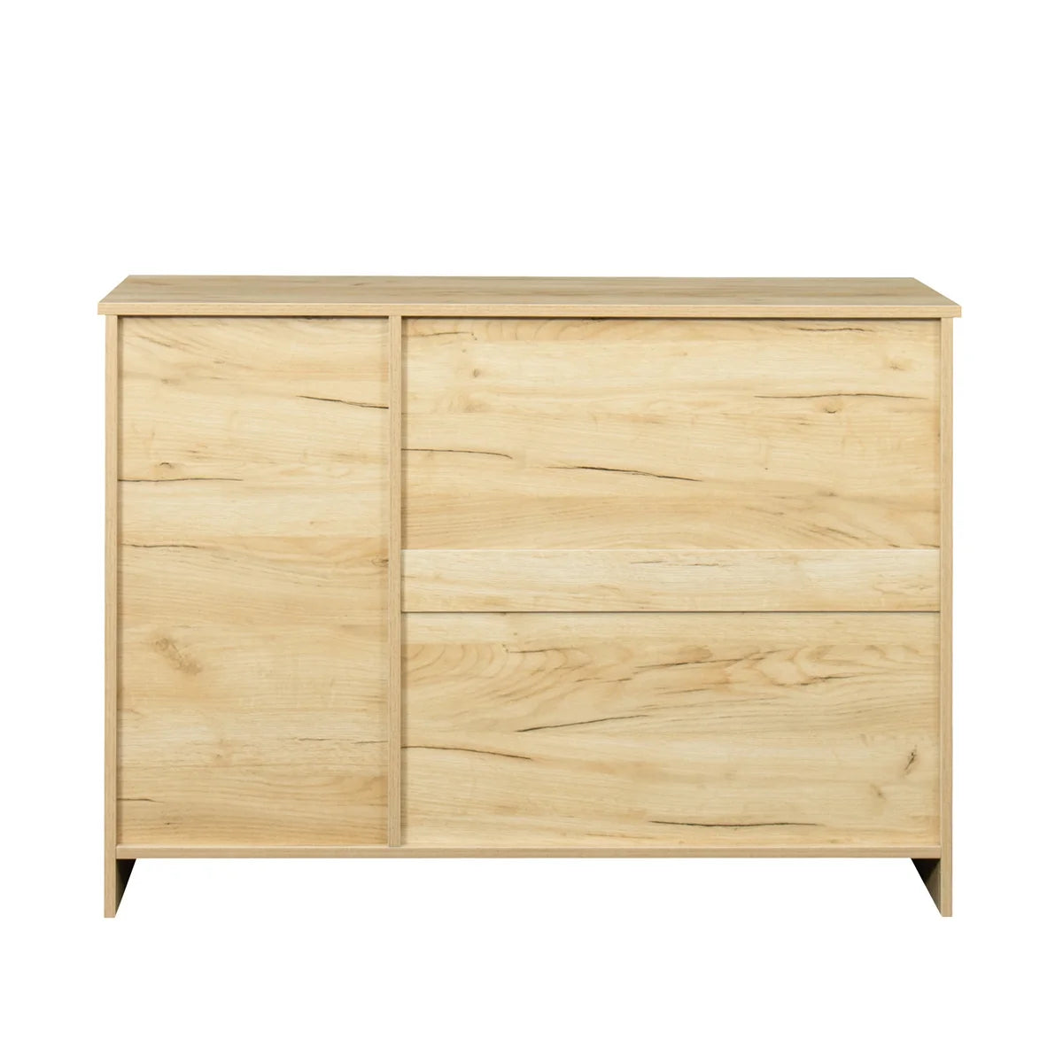 Buffet Sideboard, Kitchen Buffet Storage Cabinet Versatile Wardrobe Console Table with 2 Doors & 2 Drawers, Wood Free-Standing Pantry Cupboard with 1 Storage Cabinet for Dining Room, Oak