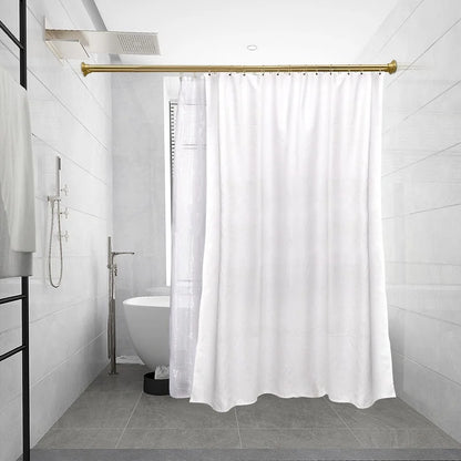 Utopia Alley Adjustable 72-In Double Shower Curtain Tension Rods - Rust-Proof Aluminum with Rubber End Cap, Easy Installation - Extendable, No Drilling, With Shower Liner and Hooks, Gold
