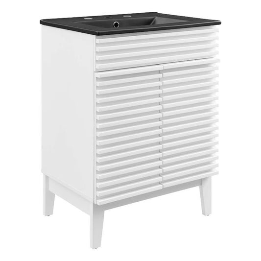 Modway Render 24" Bathroom Vanity in White Black