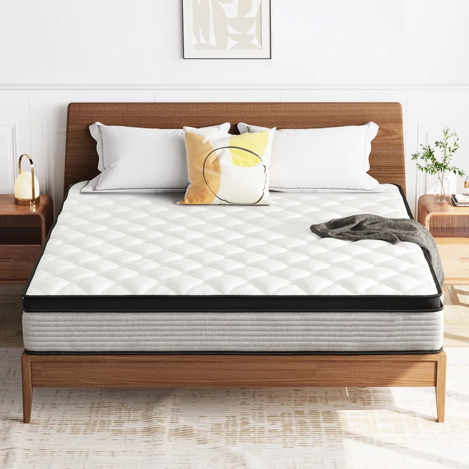 Queen Mattress,Madinog 12 inch Queen Size Innerspring Mattress, Hybrid Mattress in a Box