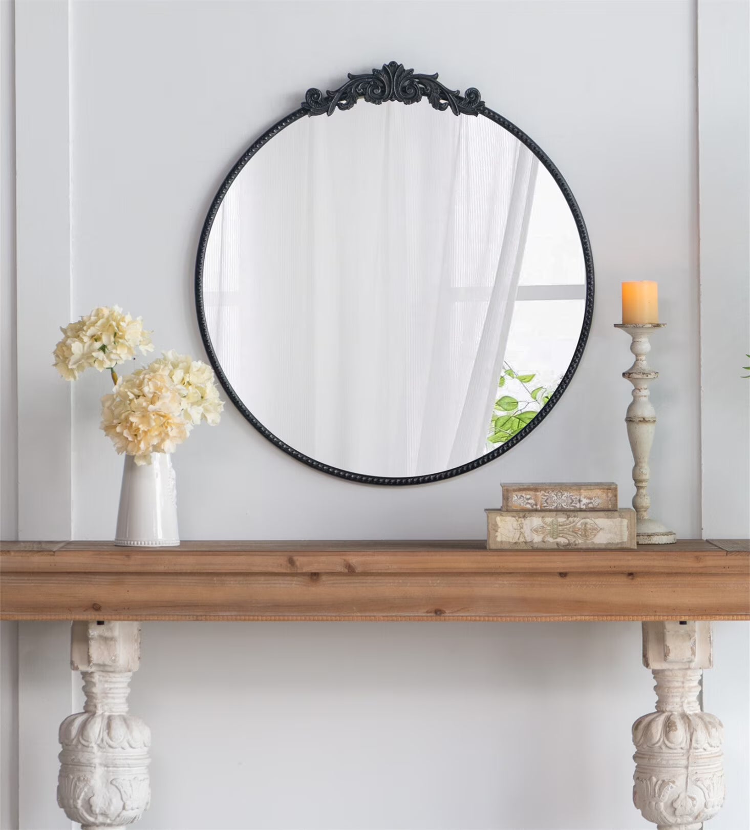 Mirror, Gold Arch Bathroom Vanity Mirror, 24" x 36" Baroque Inspired Wall Mirror,for Bathroom Bedroom Living Room,Gold