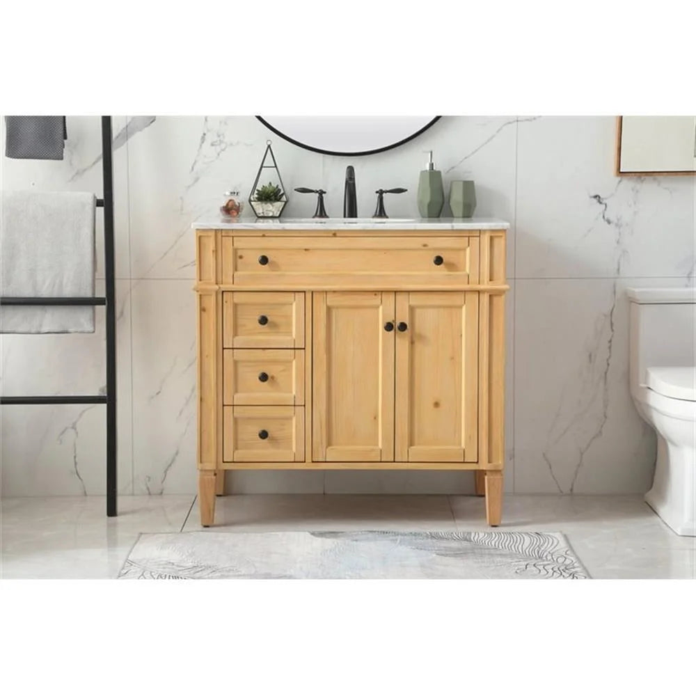 Elegant Kitchen and Bath 36 Inch Single Bathroom Vanity In Natural Wood