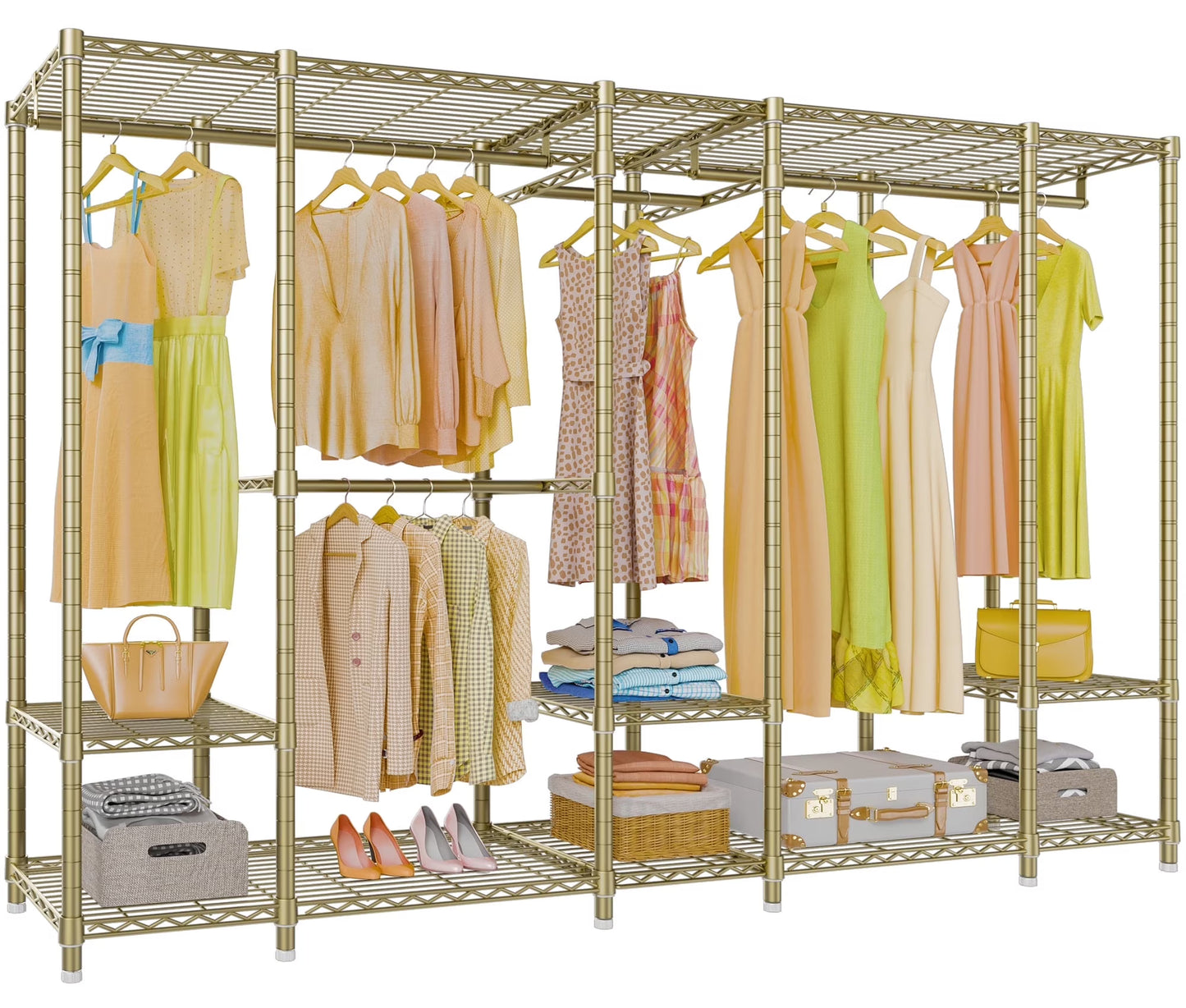 VIPEK V50 Extra Large Portable Closet Rack Bedroom Armoire Freestanding Wardrobe Closet, Heavy Duty Clothes Rack Multi-Functional Metal Clothing Rack for Hanging Clothes, Max Load 1300lbs, Black