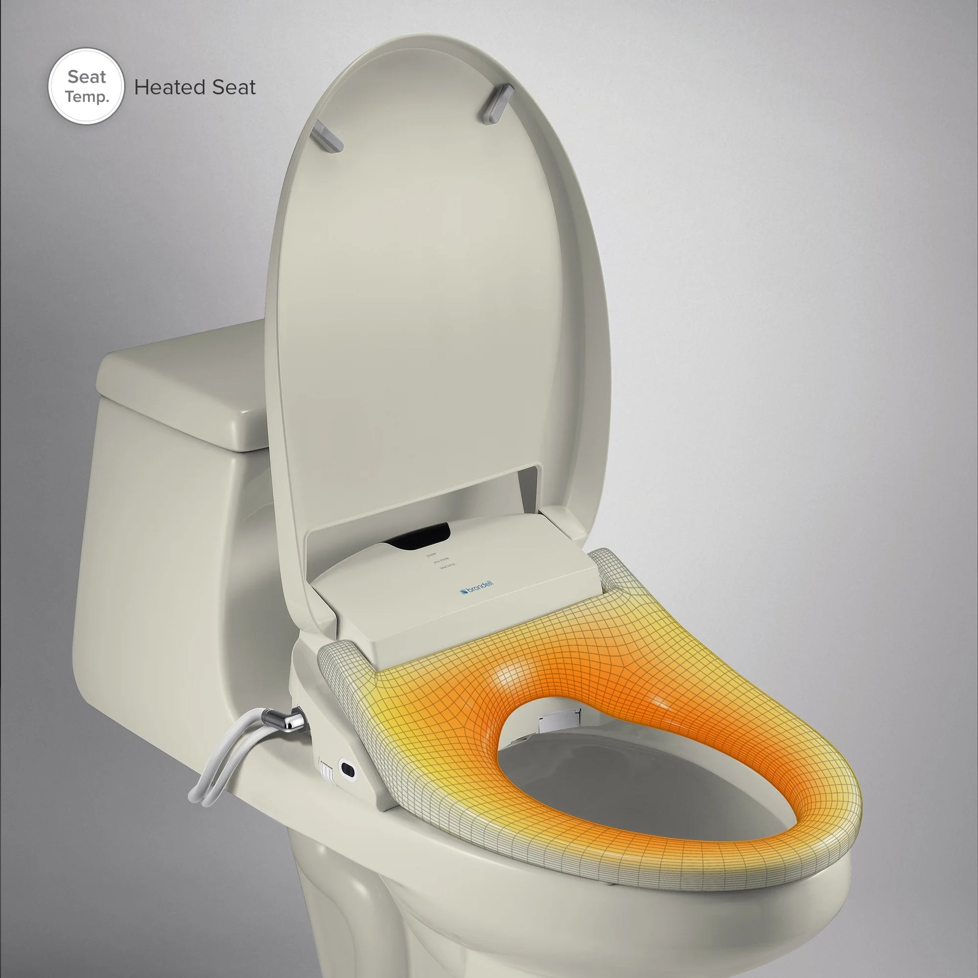 Brondell Swash 1400 Luxury Bidet Toilet Seat with Remote Control, Elongated Biscuit
