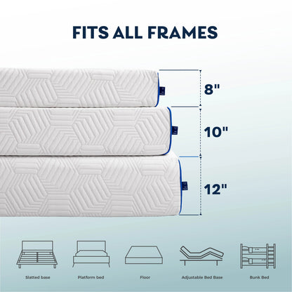 MLILY Ego Blue 8 inch Cooling Gel Memory Foam Mattress, Twin Mattress in a Box, Medium