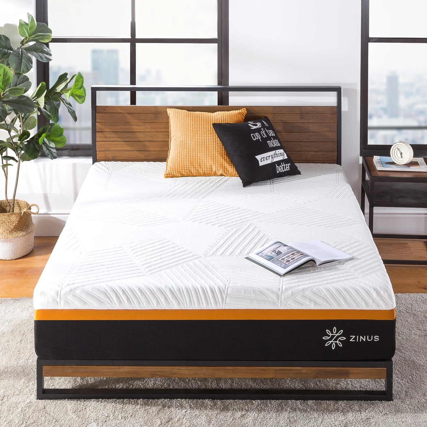 Zinus Cooling Copper ADAPTIVE® 10" Hybrid of Copper Memory Foam and Pocket Spring Mattress, Queen