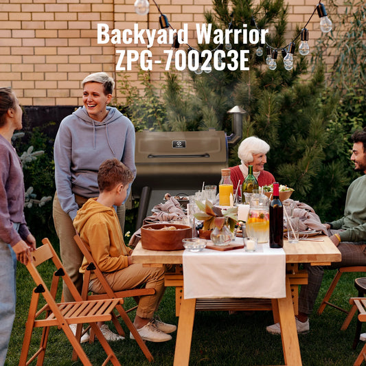 Z GRILLS Backyard Warrior 697 sq.in 8-in-1 Wood Pellet Grill Smoker with PID V3.0 Technology, LCD Screen, Meat Probes and Rain Cover
