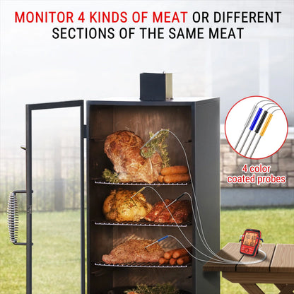 ThermoPro TP827BW 500FT Long Range Wireless Meat Thermometer for Grilling and Smoking with 4 Probes Smoker BBQ Grill Thermometer Kitchen Food Cooking Thermometer for Meat
