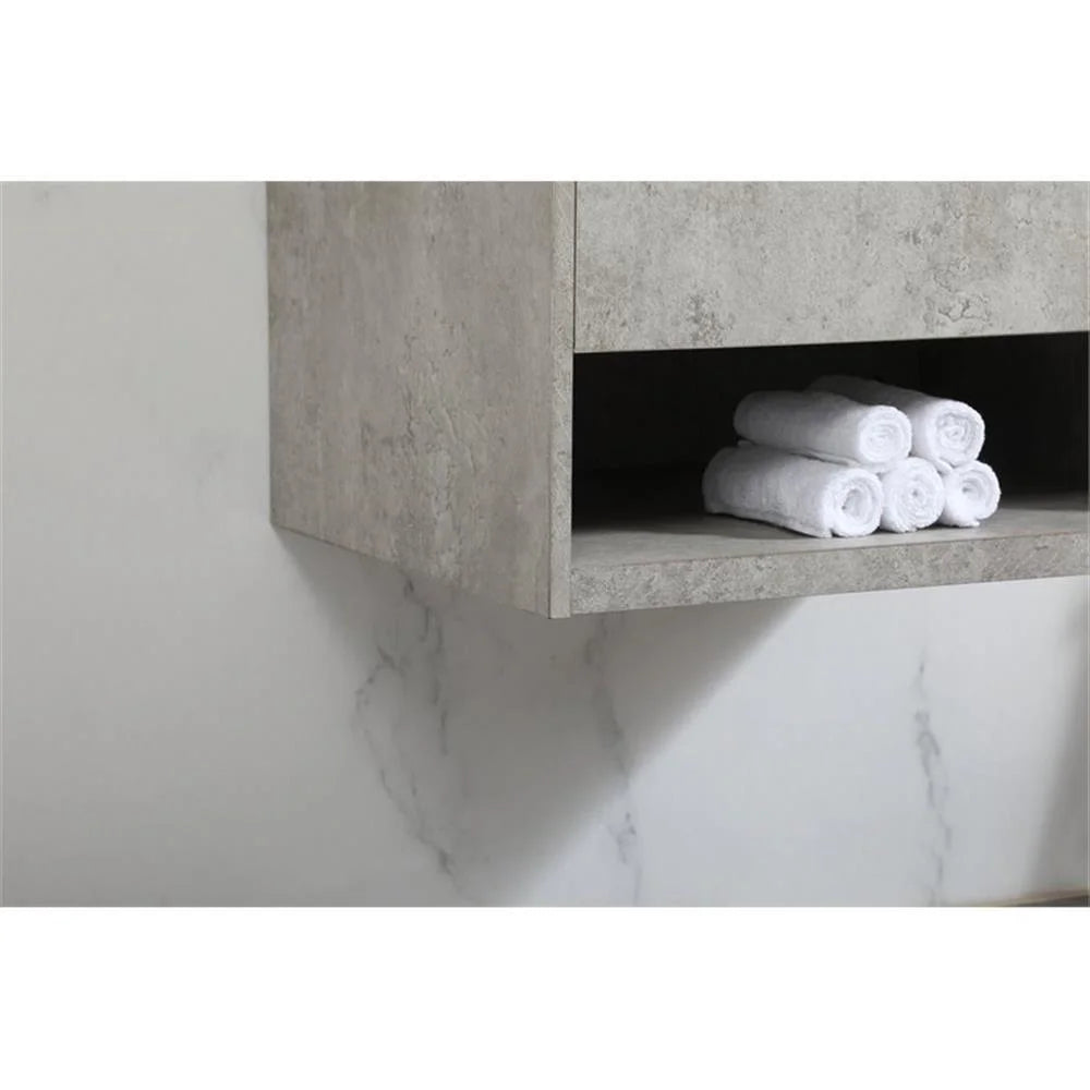 24 inch single bathroom vanity in concrete grey