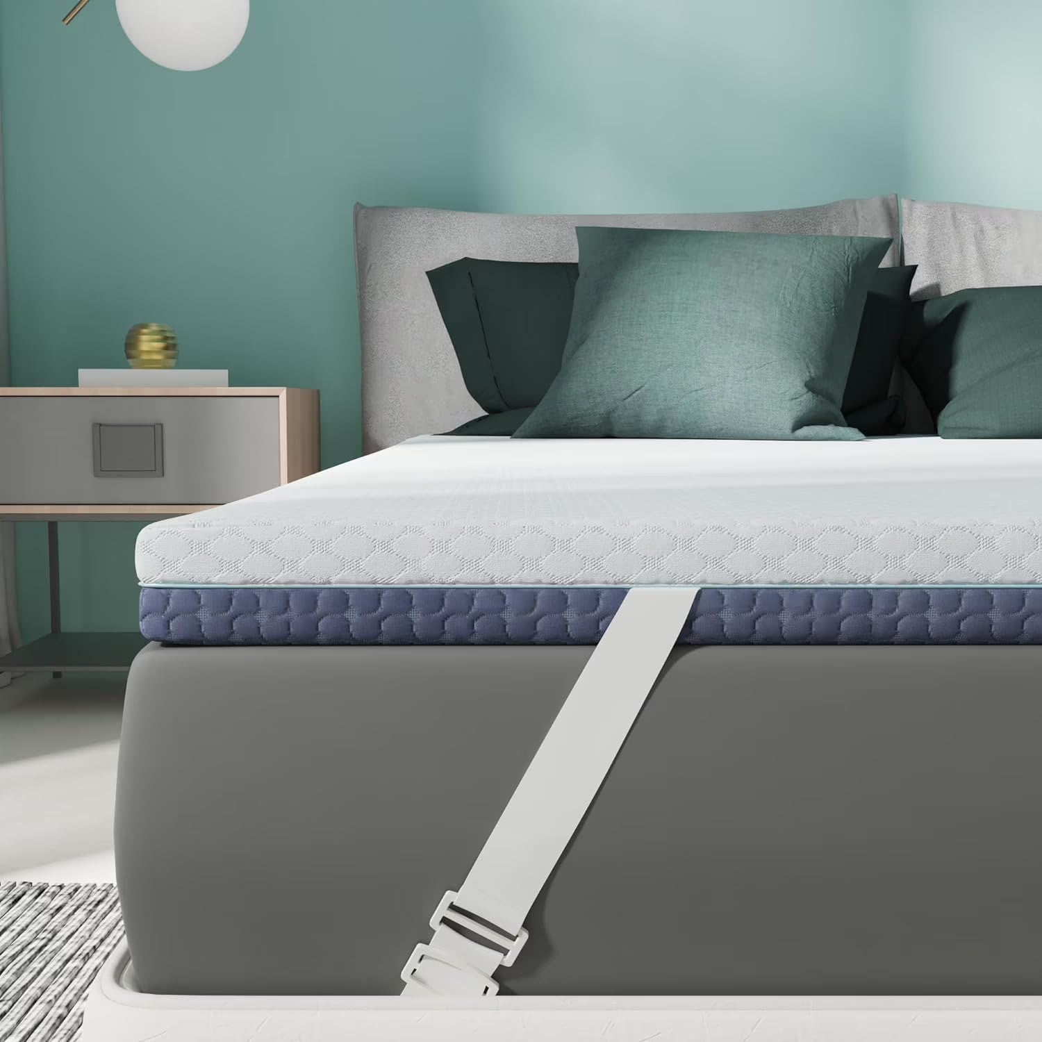 3 Inch Firm Mattress Topper Twin Size, Memory Foam Bed Topper with Soft & Firm Options for Back Pain Relief, Mattress Topper with 2-Sided Cover, Ergonomic 5-Zone Design, CertiPUR Certified