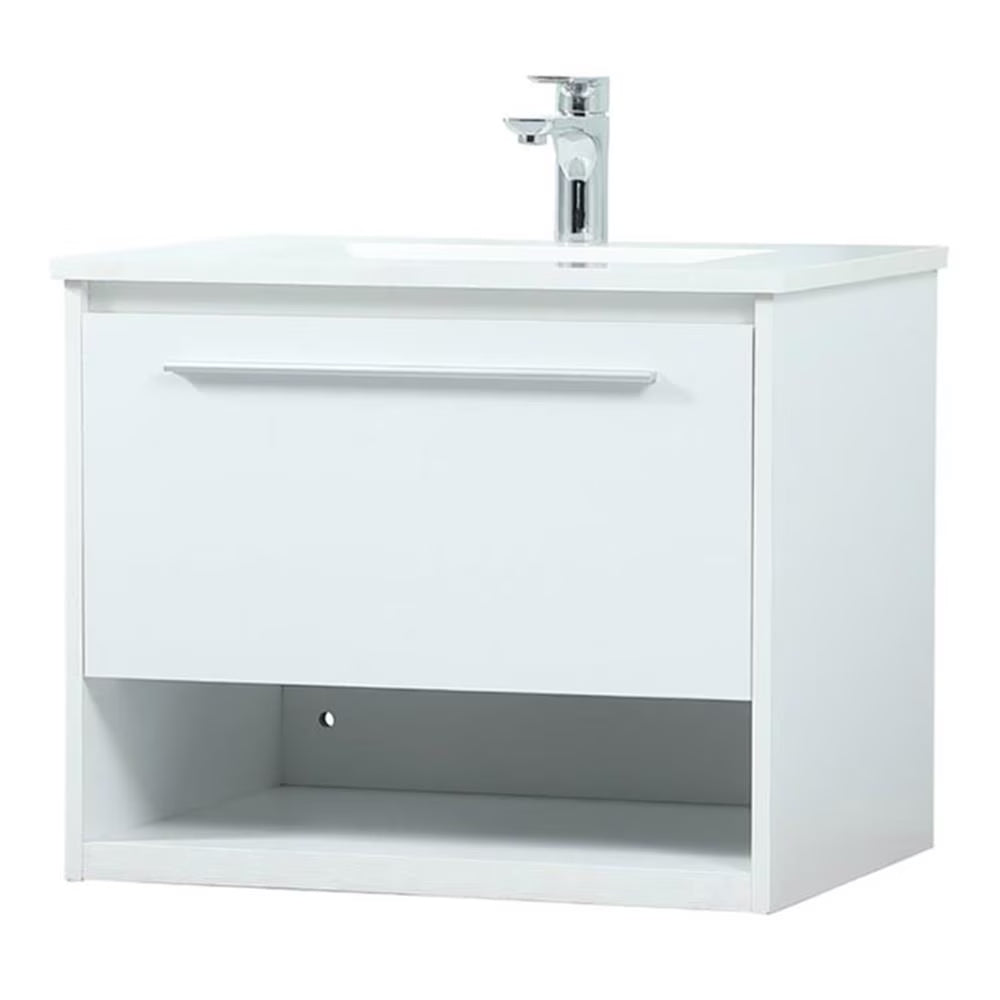 24 inch single bathroom vanity in concrete grey