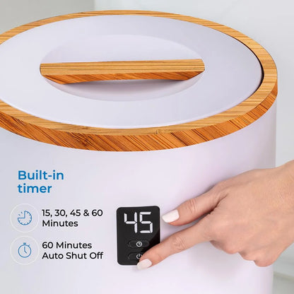 Single Touch Towel & Blanket Warmer with Fragrant Disc Holder and LED Ring (Gray)