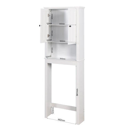 Ktaxon 67"H Over The Toilet Storage, Bathroom Space Saver, Bathroom Cabinet with Double Door & Adjustable Shelves, White