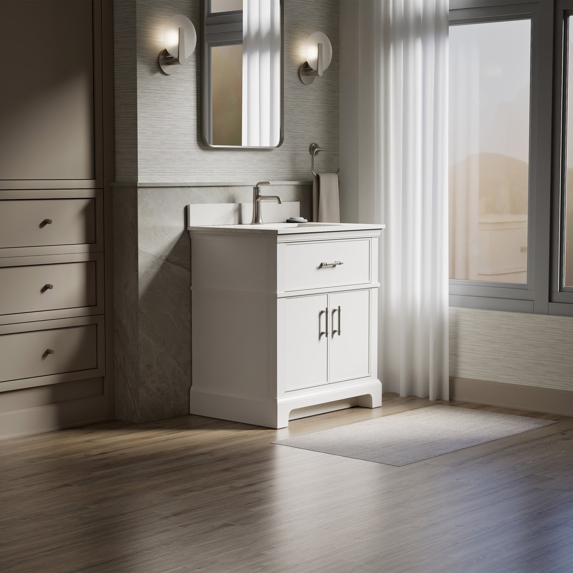 Kohler Chulton Bathroom Vanity with Sink and Quartz Top in White