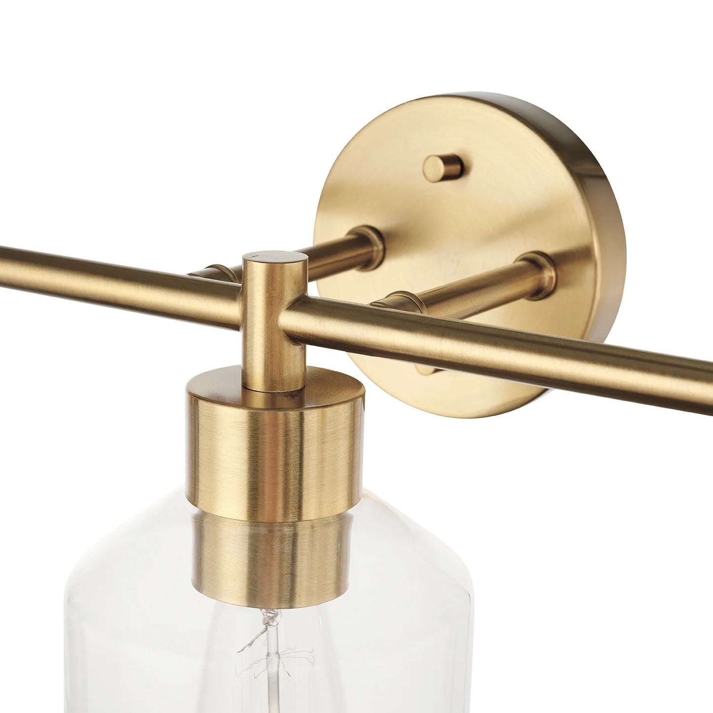 Globe Electric Matte Brass Modern 5-Piece All-In-One Bathroom Set with Vanity Light, LED Bulbs