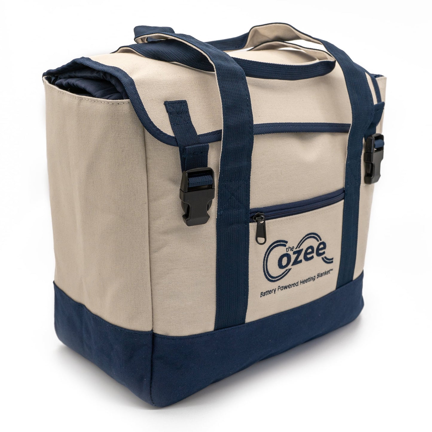 Cozee Electric Blanket Surge Battery Operated Throw Blanket Plus Tote