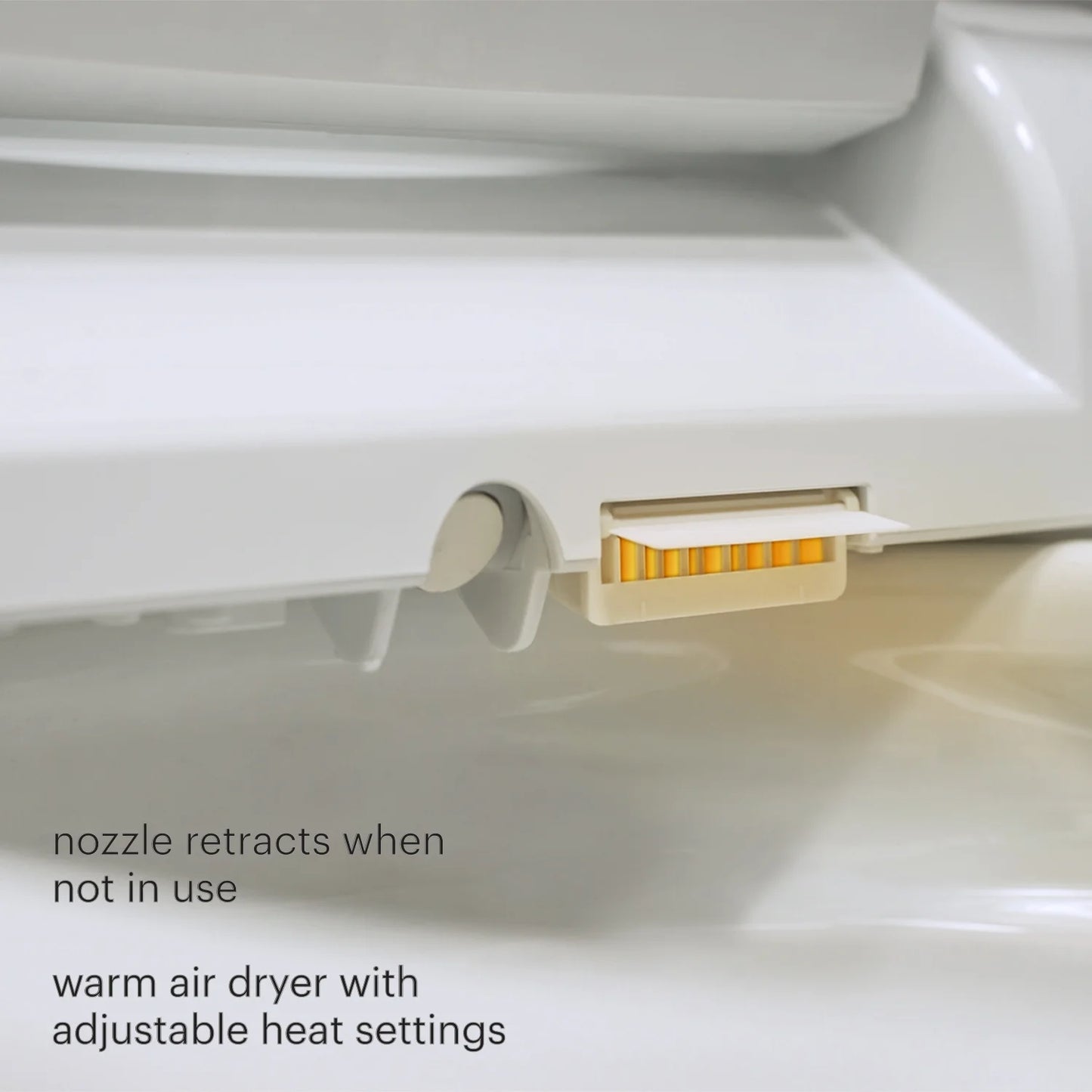 Brondell Swash SE400 Bidet Seat with Sidearm, Dryer and Stainless Steel Nozzle, Elongated White