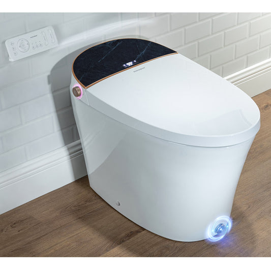Casta Diva Smart Toilet, 12'' Rough in Elongated One Piece Ceramic Toilet with Bidet for Bathrooms