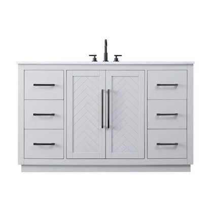 Elegant Kitchen and Bath 54 inch Single Bathroom Vanity in Hazel Oak