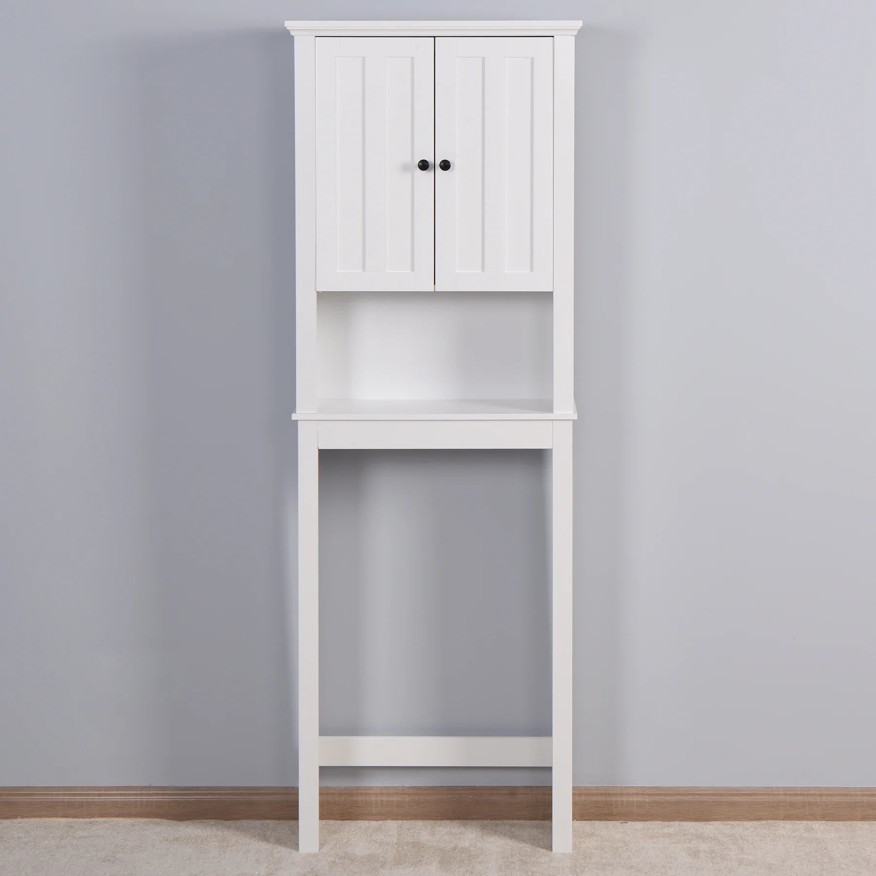 Ktaxon 67"H Over The Toilet Storage, Bathroom Space Saver, Bathroom Cabinet with Double Door & Adjustable Shelves, White