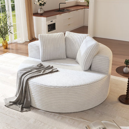 Sodrens Oversized Chaise Lounge Chair Indoor,Upholstered Sofa Bed with Throw Pillows and Armrests,Sleeper Chair for Living Room,Bedroom,Brown,Corduroy