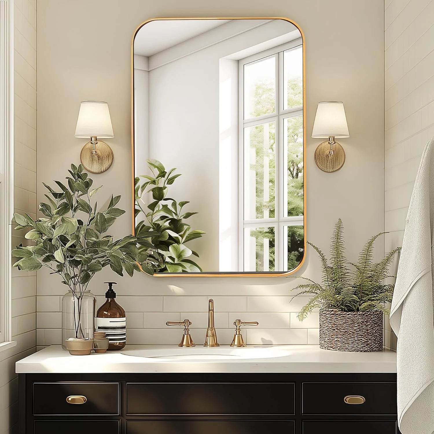 SogesHome Medicine Cabinet with Mirror, 21x34 Oval Mirror Cabinet, Wall Mount Recess Bathroom Vanity Mirror with Storage with 2 Adjustable Shelves, Perfect for Bathroom, Black