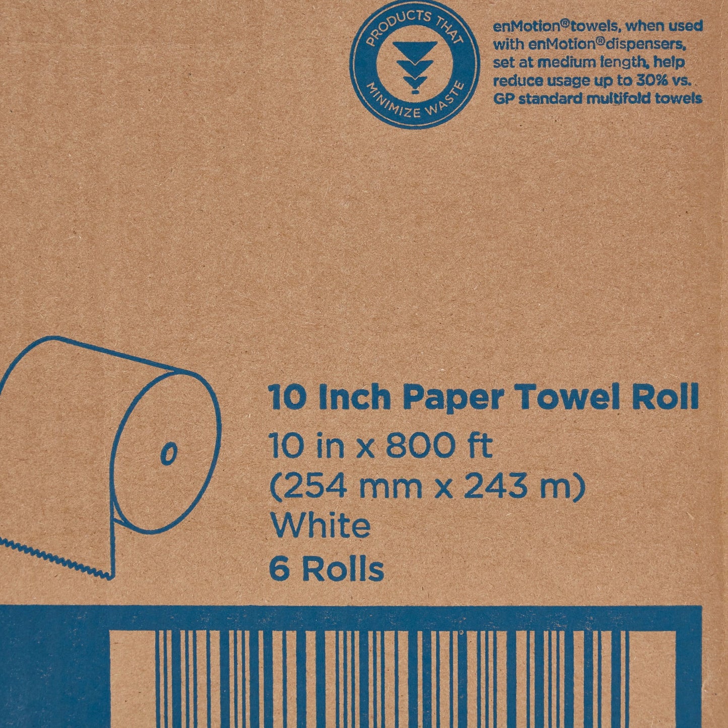 enMotion Paper Towel - 10 Inches x 800 Feet, White, 6 Count