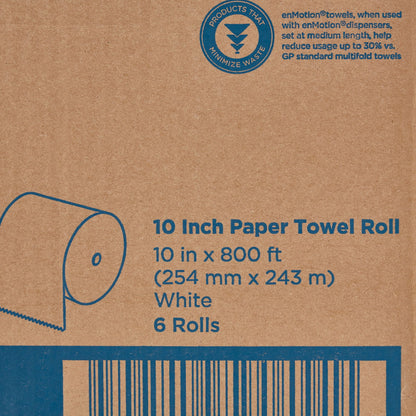 enMotion Paper Towel - 10 Inches x 800 Feet, White, 6 Count