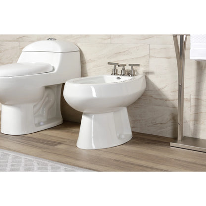 Kingston Brass KB6327CML Manhattan Three-Handle Bidet Faucet with Brass Pop-Up, Brushed Brass