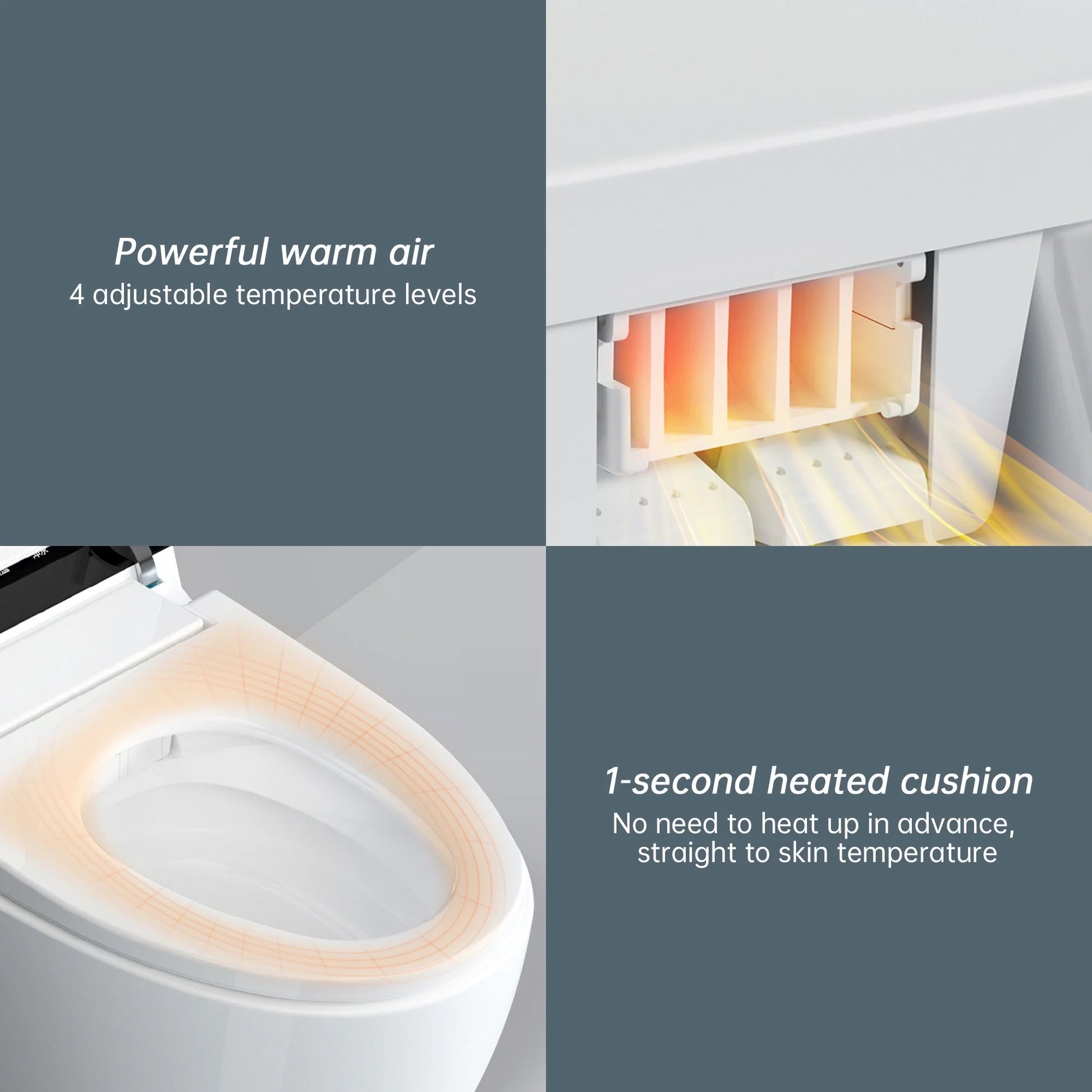 WITMYA TH01 One Piece Smart Toilet with Bidet in Heated Seat Warm Water Dual Flush Open/Close Lid