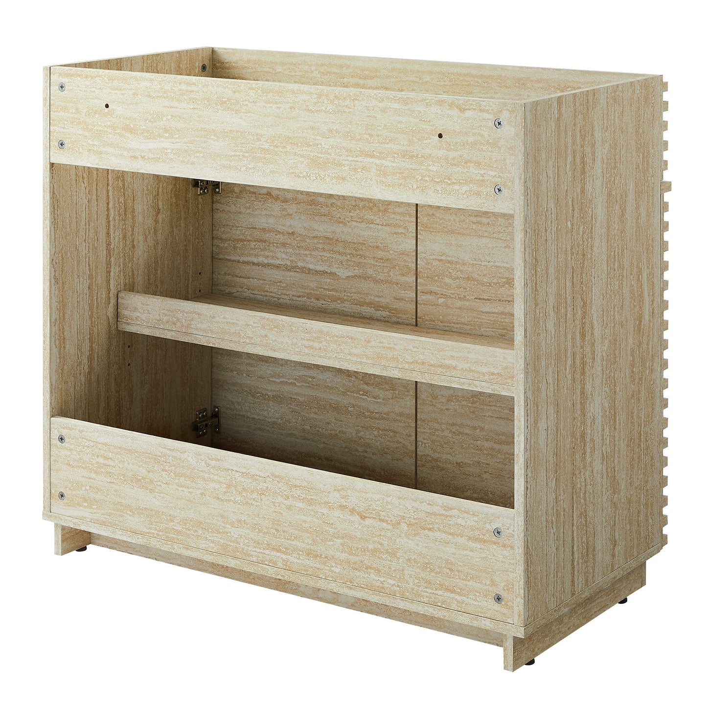 Modway Render 36" Faux Travertine Bathroom Vanity Cabinet (Sink Not Included) in Travertine