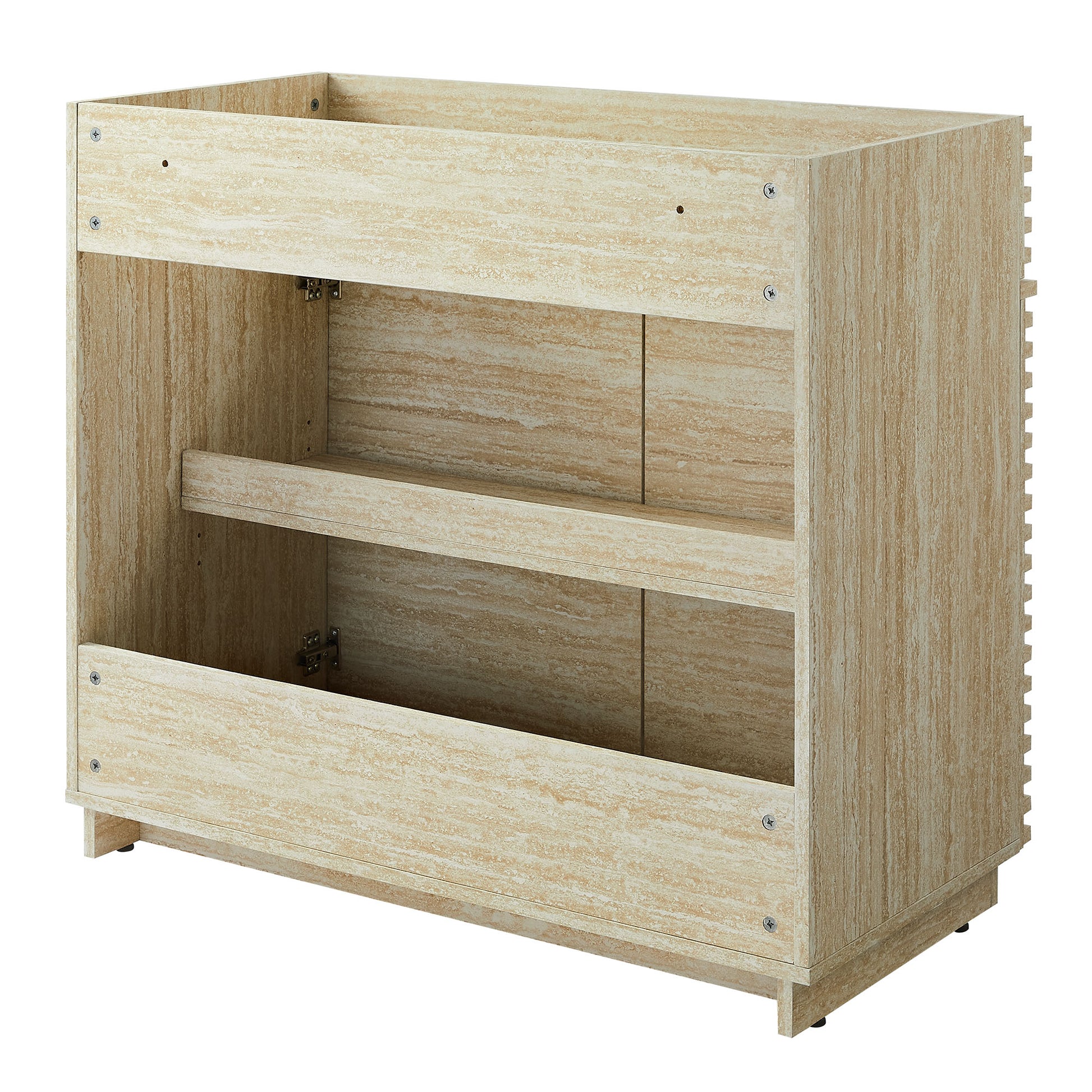 Modway Render 36" Faux Travertine Bathroom Vanity Cabinet (Sink Not Included) in Travertine