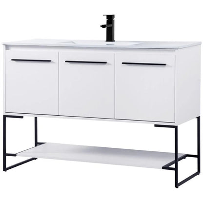 Elegant Kitchen and Bath 48 Inch Single Bathroom Vanity In White