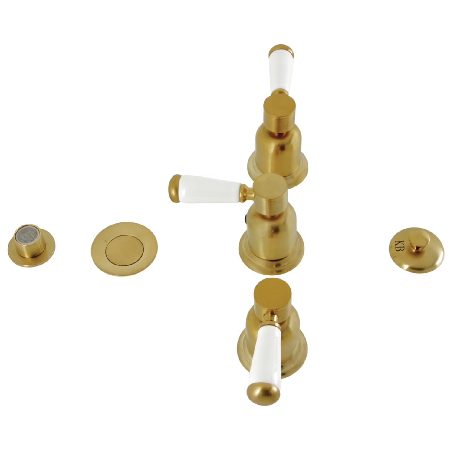 Kingston Brass KB6327DPL Paris Three-Handle Bidet Faucet, Brushed Brass