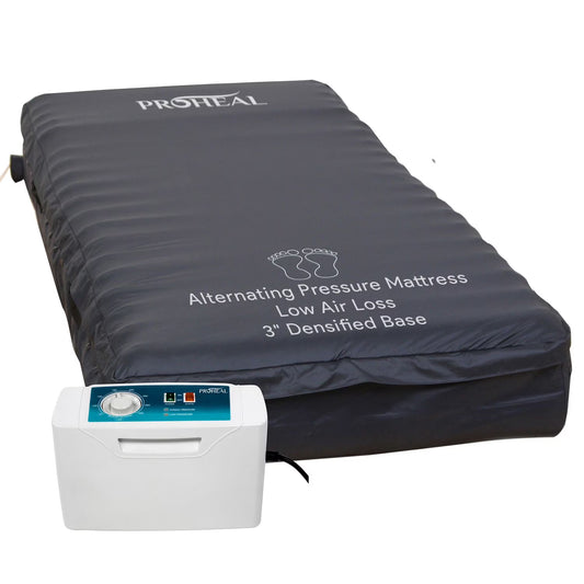 Proheal Low Air Loss Alternating Pressure Air Mattress with 3" Foam Base & Silent Pump - Stages I-III - 36” x 80” x 8”