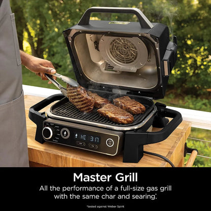 Ninja OG751BRN Woodfire Pro Outdoor Grill and Smoker with Temperature Probe (Renewed)