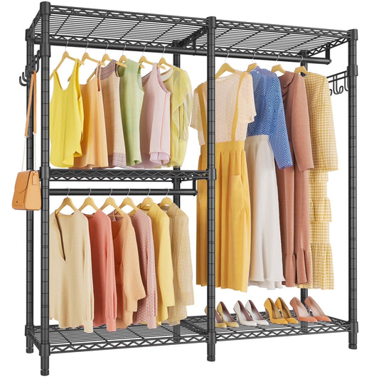 VIPEK V4 Garment Rack Bedroom Armoires Compact Freestanding Closet Storage Organizer, Portable Wardrobe Closet Heavy Duty Clothes Rack Metal Clothing Rack, Black