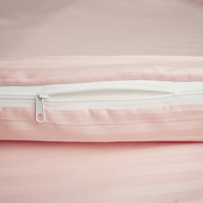Powder Pink Satin Duvet Cover Set, 100% High Quality Turkish Cotton Queen Size Set, 1 Duvet Cover, 1 Fitted Sheet and 2 Pillowcases, Hypoallergenic, Breathable, Satin Bedding Set, Machine Washable
