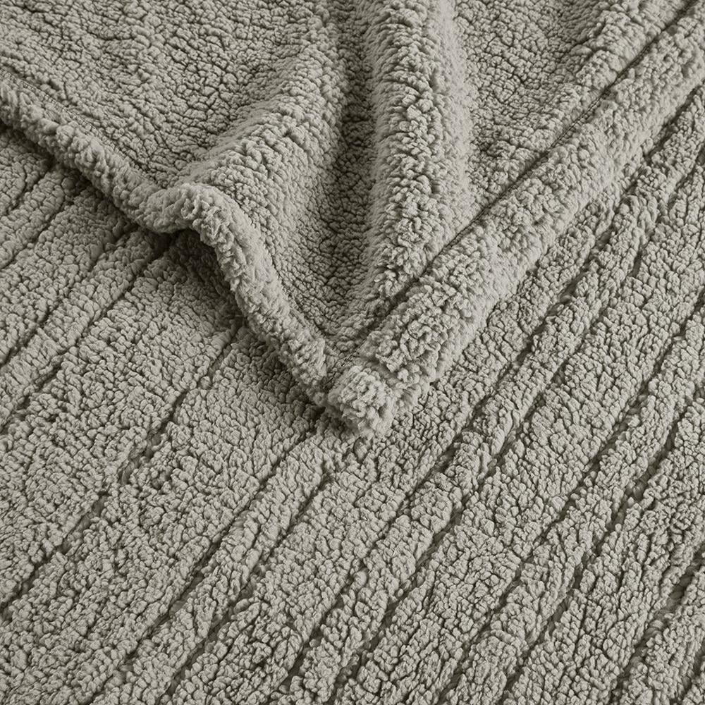 True North by Sleep Philosophy Sherpa Fabric King Heated Blanket in Gray
