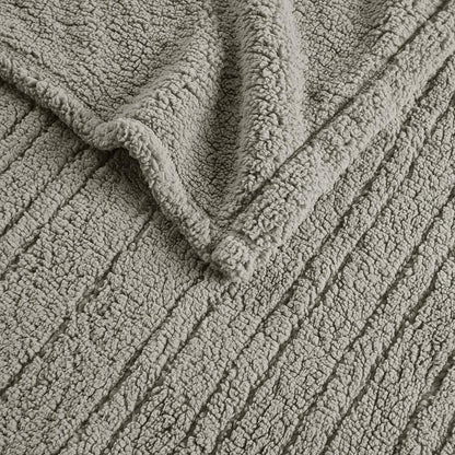 True North by Sleep Philosophy Sherpa Fabric King Heated Blanket in Gray