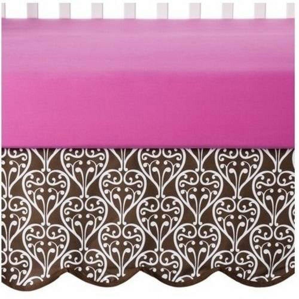 Bacati - Floral Damask Pink/Chocolate Girls 10-Piece Nursery-in-a-Bag Crib Bedding Set 100 % Cotton Percale