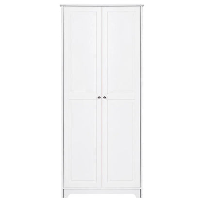 UBesGoo 72" Traditional Freestanding Kitchen Pantry Cabinet Wardrobe Armoire, White